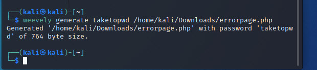 Post Exploitation tool in kali linux Weevely TechArry