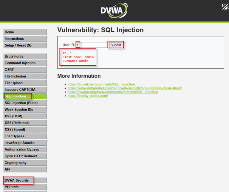 Exploiting SQL Injection in DVWA - TechArry