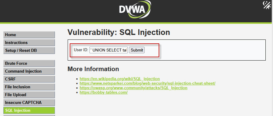 Exploiting-SQL-Injection-in-DVWA-11